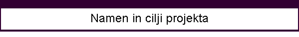 Namen in cilji projekta